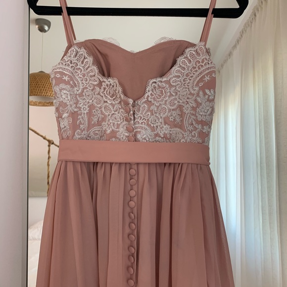 Dusty Rose Pink Long Dress Gown - Picture 8 of 14